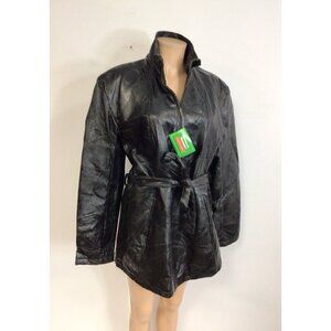 Giovanni Navarre Leather Jacket Coat Womens XL New